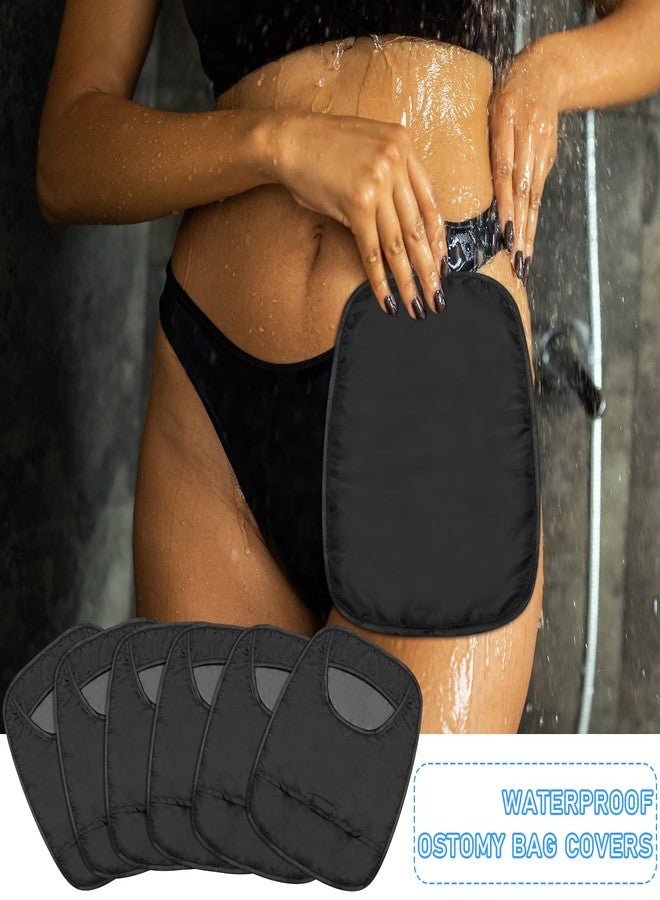 Nuenen 6 Pcs Ostomy Bag Covers Waterproof Ostomy Shower Cover Stretchy Lightweight Colostomy Bags with Opening for Ileostomy Care (Black) - Image 4